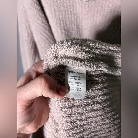 Barefoot Dreams CozyChic Ribbed Hooded Robe Mens Size 1 - Picture 5 of 6